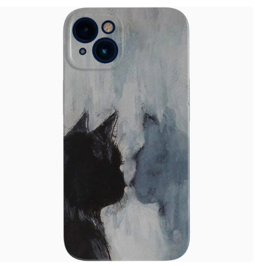 Cat in the mirror iPhone case Anti-slip and anti-fall mobile phone case