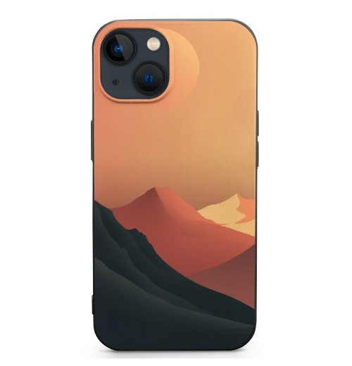  iPhone 14 Case | Opposites Attract | Day & Night Colorblock Mountains | Compatible with MagSafe