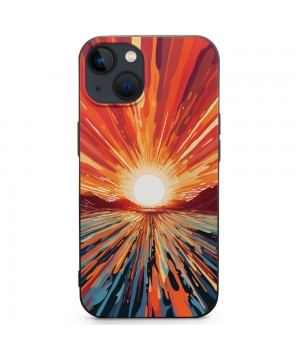  iPhone 14 Case | Here Comes The Sun | Cute Colorblock Sunset | Compatible with MagSafe