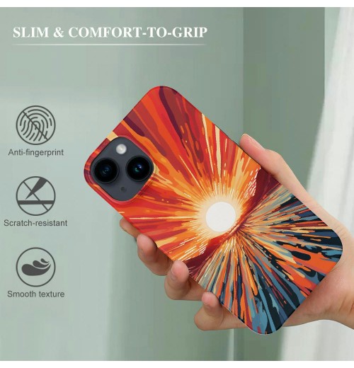  iPhone 14 Case | Here Comes The Sun | Cute Colorblock Sunset | Compatible with MagSafe