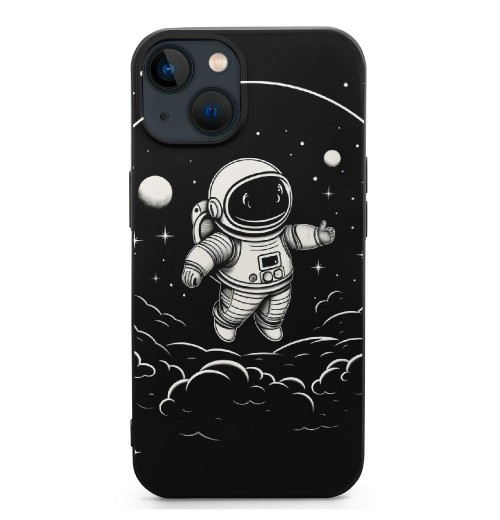  for iPhone 14 Case with Ring Holder, Black UFO Alien Designed Cool Fun Shockproof Protective Designer Phone Cases for iPhone 14 for Women Girls Boys Teens