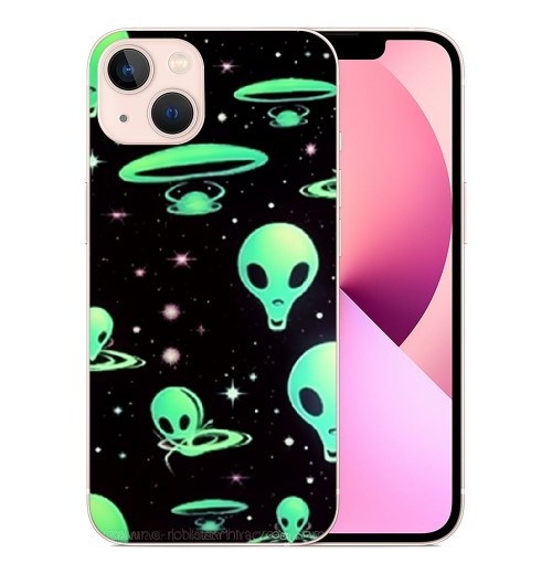 Compatible for iPhone 14 Pro Case, Mysterious Alien UFO iPhone Case Drop Protection Slim Shockproof TPU Case Gift for Men Women