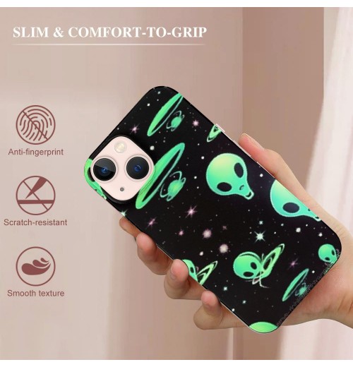 Compatible for iPhone 14 Pro Case, Mysterious Alien UFO iPhone Case Drop Protection Slim Shockproof TPU Case Gift for Men Women