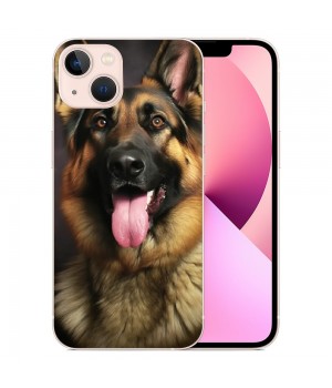 Compatible for iPhone 14 Pro Case, Mighty Loyal Dog German Shepherd Dog iPhone Case Drop Protection Slim Shockproof TPU Case Gift for Men Women