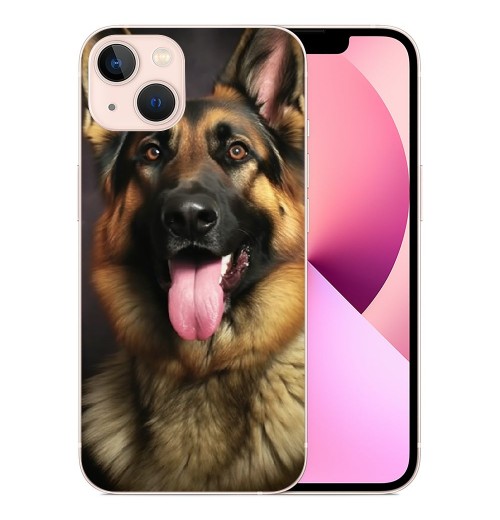 Compatible for iPhone 14 Pro Case, Mighty Loyal Dog German Shepherd Dog iPhone Case Drop Protection Slim Shockproof TPU Case Gift for Men Women