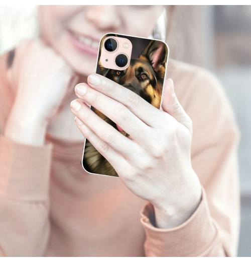 Compatible for iPhone 14 Pro Case, Mighty Loyal Dog German Shepherd Dog iPhone Case Drop Protection Slim Shockproof TPU Case Gift for Men Women