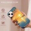 Compatible for iPhone 13 Case, Aesthetic Beach Palm Sunrise iPhone Case Drop Protection Slim Shockproof TPU Clear Case Gift for Men Women