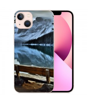 Compatible for iPhone 13 Pro Case, Aesthetic Nature Snow Mountain Lake iPhone Case Drop Protection Slim Shockproof TPU Clear Case Gift for Men Women