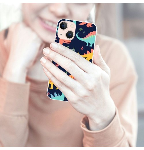 Compatible for iPhone 13 Pro Case, Colorful Cute Cartoon Dinosaur Printed iPhone Case Drop Protection Slim Shockproof TPU Clear Case Gift for Men Women