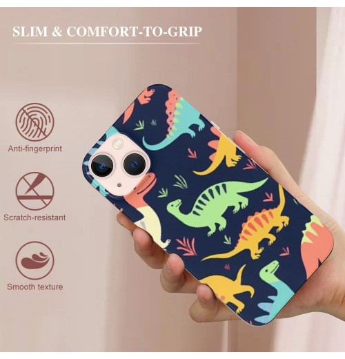 Compatible for iPhone 13 Pro Case, Colorful Cute Cartoon Dinosaur Printed iPhone Case Drop Protection Slim Shockproof TPU Clear Case Gift for Men Women