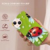 Compatible for iPhone 13 Pro Case, Funny Red Ladybugs Daisies iPhone Case Drop Protection Slim Shockproof TPU Clear Case Gift for Men Women