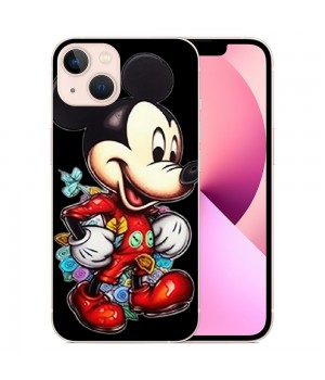 Compatible with iPhone 13 Pro Case Mickey Mouse Cartoon Print Crystal Clear Slim Soft TPU Bumper Anti-Scratch Four Corners Cushion Shockproof Protection Hard Back Cover