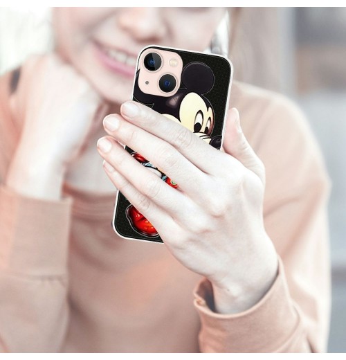 Compatible with iPhone 13 Pro Case Mickey Mouse Cartoon Print Crystal Clear Slim Soft TPU Bumper Anti-Scratch Four Corners Cushion Shockproof Protection Hard Back Cover