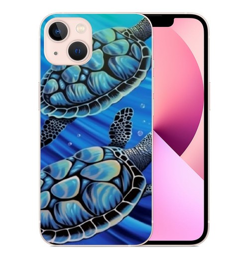 Compatible for iPhone 13 Pro Max Case, Funny Sea Animal Sea Turtle iPhone Case Drop Protection Slim Shockproof TPU Clear Case Gift for Men Women