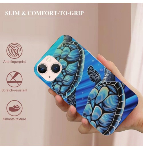 Compatible for iPhone 13 Pro Max Case, Funny Sea Animal Sea Turtle iPhone Case Drop Protection Slim Shockproof TPU Clear Case Gift for Men Women