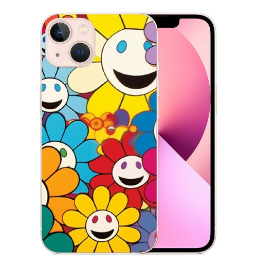 Cute Flower Case Girls Women Cute Face Print Case Floral Design Shockproof Protective Cases Soft TPU Hard Back Anti-Scratch Cover