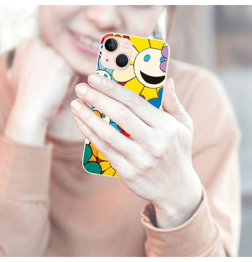 Cute Flower Case Girls Women Cute Face Print Case Floral Design Shockproof Protective Cases Soft TPU Hard Back Anti-Scratch Cover