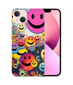 Cute Face Case Girls Women Preppy Aesthetic Cute Face Print Shockproof Protective Case Soft TPU Hard Back Anti-Scratch Cover for iPhone 14