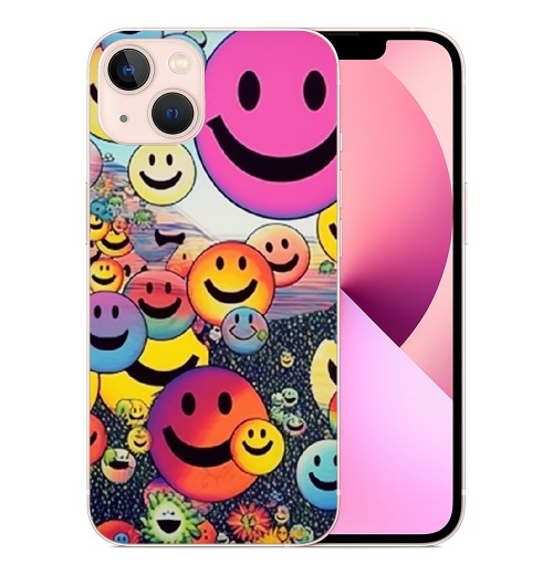 Cute Face Case Girls Women Preppy Aesthetic Cute Face Print Shockproof Protective Case Soft TPU Hard Back Anti-Scratch Cover for iPhone 14