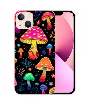 Pretty Magic Mushroom Case Colorful Trippy Mushrooms Print Shockproof Protective Case Soft TPU Hard Back Anti-Scratch Cover