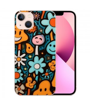 Hippie Flower Case Indie Aesthetic Cute Mushroom Graphic Print Shockproof Protective Case Soft TPU Hard Back Anti-Scratch Cover