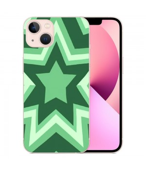 Cute Case Green Stars Coffee Latte Print Shockproof Protective Case Soft TPU Hard Back Anti-Scratch Cover for iPhone 13 Pro