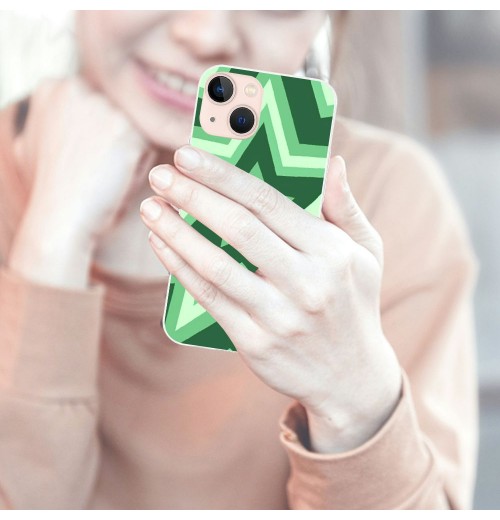 Cute Case Green Stars Coffee Latte Print Shockproof Protective Case Soft TPU Hard Back Anti-Scratch Cover for iPhone 13 Pro