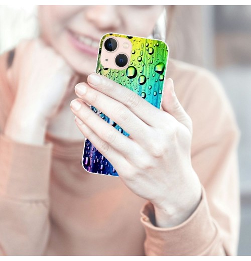 Compatible for iPhone 14 Pro Max Case, Aesthetic Colorful Rainbow Drops iPhone Case Drop Protection Slim Shockproof TPU Case Gift for Men Women