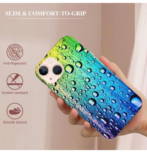 Compatible for iPhone 14 Pro Max Case, Aesthetic Colorful Rainbow Drops iPhone Case Drop Protection Slim Shockproof TPU Case Gift for Men Women