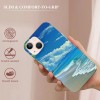 Compatible for iPhone 13 Case, Aesthetic Summer Vacation Beach Palm iPhone Case Drop Protection Slim Shockproof TPU Clear Case Gift for Men Women