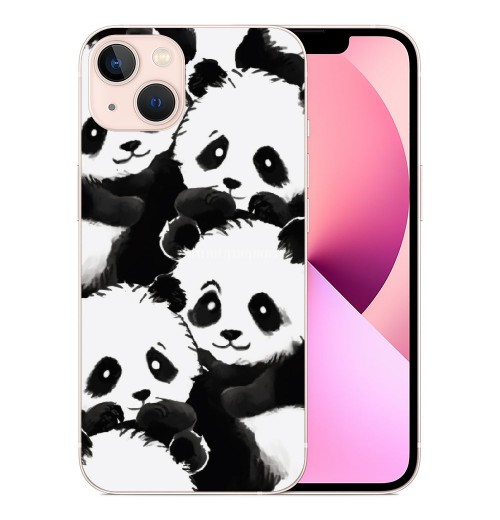 Compatible for iPhone 13 Pro Case, Cute Kawaii Panda Funny Animal iPhone Case Drop Protection Slim Shockproof TPU Clear Case Gift for Men Women