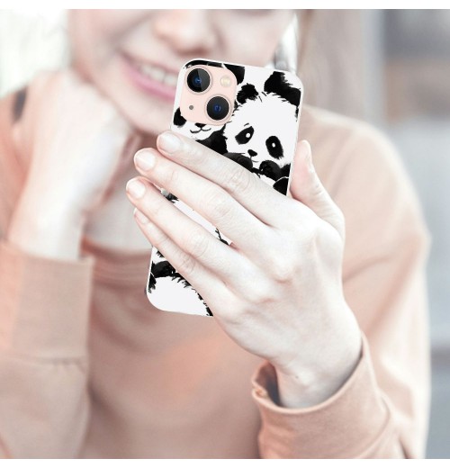 Compatible for iPhone 13 Pro Case, Cute Kawaii Panda Funny Animal iPhone Case Drop Protection Slim Shockproof TPU Clear Case Gift for Men Women