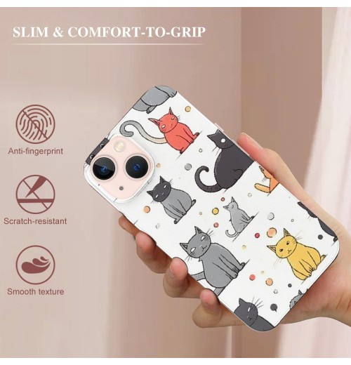 Compatible with MagSafe Wireless Charging Cute Cat Design Shockproof Anti-Scratch Cover for Men&amp;Women (Clear) for iPhone 13 Pro