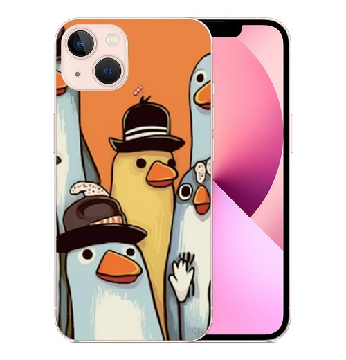 Cute Cartoon Duck Case Girls Women Kawaii Cartoon Printed Shockproof Protective Case Soft TPU Hard Back Anti-Scratch Cover