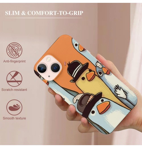 Cute Cartoon Duck Case Girls Women Kawaii Cartoon Printed Shockproof Protective Case Soft TPU Hard Back Anti-Scratch Cover