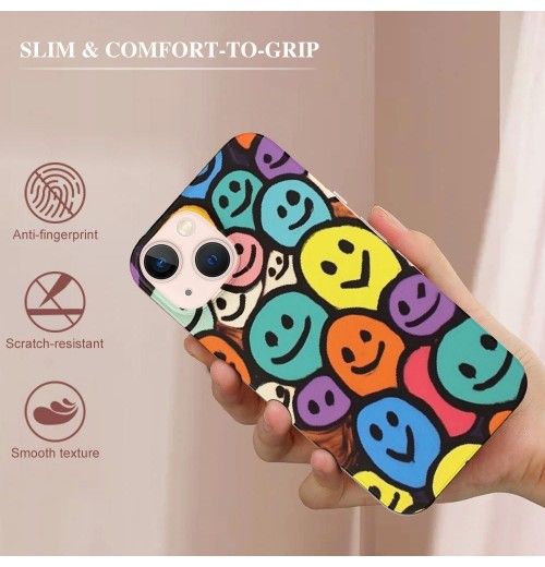 Cute Face Case Girls Women Cute Face Print Case Hippie Indie Design Shockproof Protective Cases Soft TPU Hard Back Anti-Scratch Cover