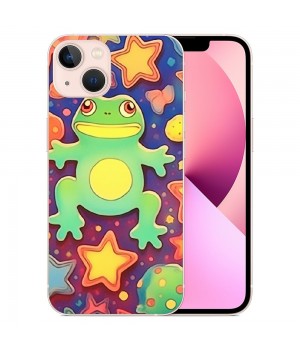 Cute Case Girls Women Cartoon Frog Print Case Kawaii Design Shockproof Protective Cases Soft TPU Hard Back Anti-Scratch Cover for iPhone 13/14 Pro