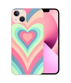 Love Heart Printed Case Girls Women Aesthetic Cute Shockproof Protective Case Soft TPU Hard Back Anti-Scratch Cover