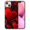 Love Heart Case Girls Women Cute Red Heart Print Shockproof Protective Case Soft TPU Hard Back Anti-Scratch Cover