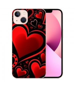 Love Heart Case Girls Women Cute Red Heart Print Shockproof Protective Case Soft TPU Hard Back Anti-Scratch Cover