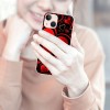 Love Heart Case Girls Women Cute Red Heart Print Shockproof Protective Case Soft TPU Hard Back Anti-Scratch Cover