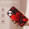 Love Heart Case Girls Women Cute Red Heart Print Shockproof Protective Case Soft TPU Hard Back Anti-Scratch Cover