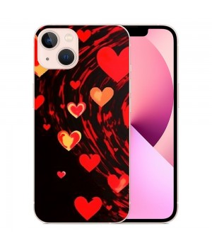 Love Heart Case Girls Women Cute Red Heart Print Shockproof Protective Case Soft TPU Hard Back Anti-Scratch Cover