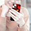 Love Heart Case Girls Women Cute Red Heart Print Shockproof Protective Case Soft TPU Hard Back Anti-Scratch Cover