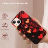 Love Heart Case Girls Women Cute Red Heart Print Shockproof Protective Case Soft TPU Hard Back Anti-Scratch Cover