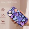 Blue Love Heart Printed Cases for iPhone 14,Cute Soft TPU Hard Back Shatter-Resistant Shockproof Anti-Fall Protective Girly Painting Art Cover Case