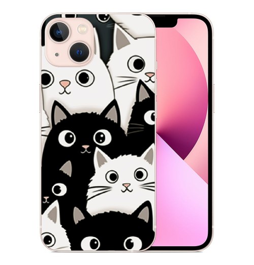 Cute Clear Phone Case for iPhone 13 Soft Shoockproof Phone Case Funny Cats Girly Case