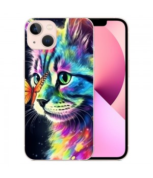 Cute Cat, Animal Cartoon Pattern Design Clear TPU Phone Cases Soft Flexiable Slim Protective Cases, Anti-Scratch Shock Absorbing