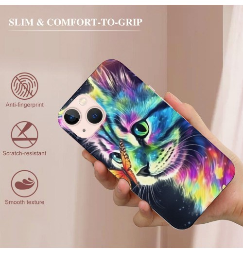 Cute Cat, Animal Cartoon Pattern Design Clear TPU Phone Cases Soft Flexiable Slim Protective Cases, Anti-Scratch Shock Absorbing