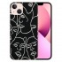 Abstract Art Case Line Face Print Shockproof Protective Cases Soft TPU Hard Back Anti-Scratch Cover